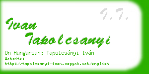 ivan tapolcsanyi business card